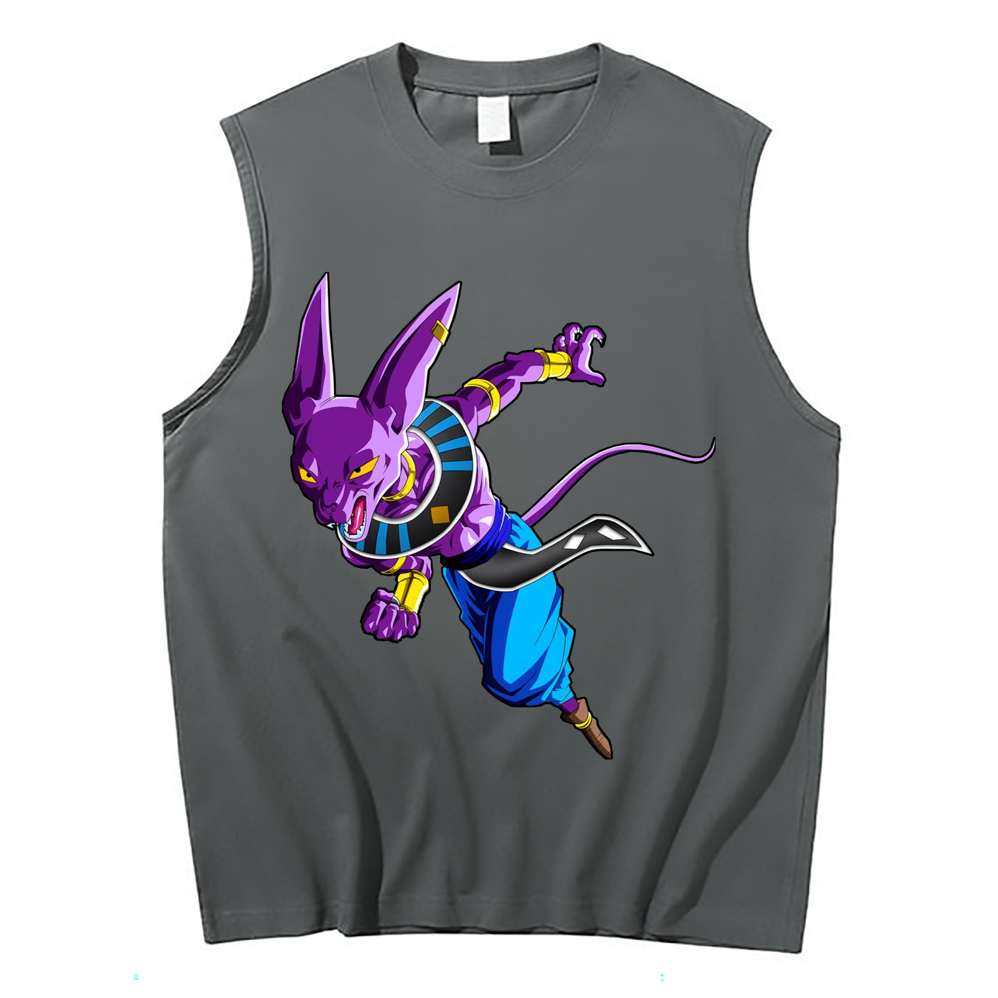（画像用） ドラゴンボール ビルス 破壊神ビルス DRAGON BALL Beerus Birusu コットン100％タンクトップ（フロントプリント）